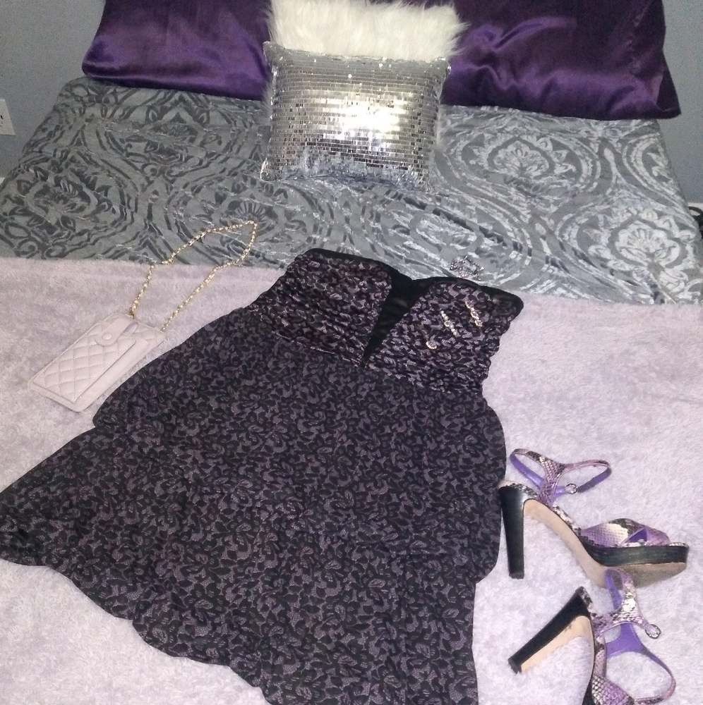 Torrid purple lace print dress!